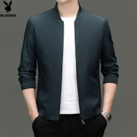 花花公子品质中青年男装夹克春秋新款棒球领男士外套常规商务休闲外穿上衣