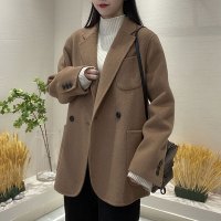 ROSUYA秋冬毛呢外套女小个子2021新款时尚百搭学院风毛呢大衣