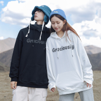 ROSUYA新港风2021秋冬新款卫衣情侣ins字母毛巾绣卫衣