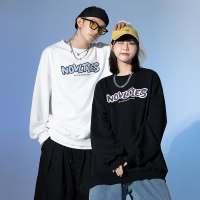 ROSUYA日系主推款2021秋季字母毛巾绣情侣卫衣