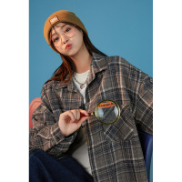 ROSUYA中性2021秋冬款宽松百搭休闲长袖复古格子衬衫外套