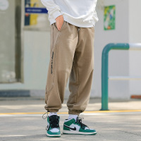 ROSUYA2021秋冬款脚口抽绳拼接束脚休闲运动卫裤