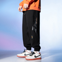 ROSUYA日系2021秋冬新款宽松潮牌字母印花运动束脚休闲裤