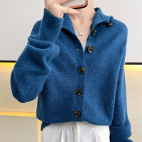 ROSUYA2021年秋冬新款针织开衫女元宝针宽松毛衣外套通勤外搭针织上衣