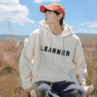 ROSUYA2021秋冬新款摇粒绒字母刺绣情侣连帽卫衣