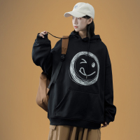 ROSUYA宽松长袖上衣大笑脸秋季新款中性休闲运动学生卫衣女