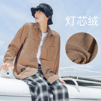 ROSUYA港风主推款2021秋灯芯绒宽松长袖衬衫外套男潮