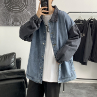 ROSUYA2021港风秋季潮流宽松休闲工装牛仔衣青少年夹克外套