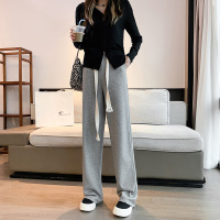 ROSUYA抽绳运动裤女春秋季高腰宽松直筒休闲卫裤慵懒遛弯垂感拖地阔腿裤