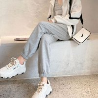 ROSUYA2021年新款休闲裤女裤秋冬加绒韩版百搭宽松束腿休闲束脚裤