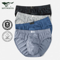 七匹狼03293男士全棉匹印三角裤