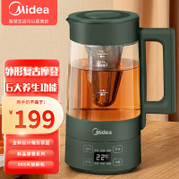 美的(Midea)养生壶 电水壶烧水壶煮茶器煮茶壶 迷你玻璃花茶壶黑茶家电 MK-YS15X2-213智能预约1.2L