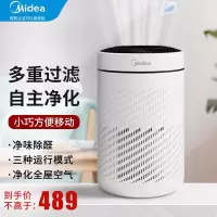 美的(Midea)空气净化器 家用除烟大净化量过滤净离子除菌空气循环 KJ350G-A1