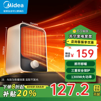 美的(Midea)[小身材]暖风机家用/小太阳取暖器/小型电暖器/电暖气/电热风扇/暖手宝台地两用速热便携HFU15D