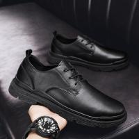 阿尔皮纳袋鼠春季新款男士休闲皮鞋 运动英伦风板鞋