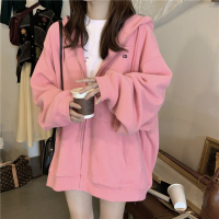 婕秘超火连帽炸街卫衣开衫女2021春秋新款oversize宽松韩版慵懒风外套
