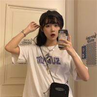 婕秘女装2020新款潮ins宽松百搭卡通cec超火上衣短袖T恤女学生情侣装