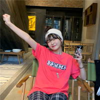婕秘班啦啦原创设计创意字母纯棉宽松短袖T恤女显白上衣潮ins夏季新款