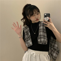 婕秘春夏新款半高领修身纯棉五分袖短袖T恤女2021原宿ulzzang上衣百搭