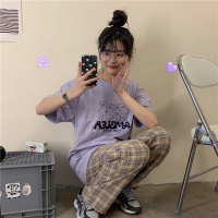 婕秘2021年夏季新款复古卡通可爱小熊纯棉宽松短袖T恤女学生上衣ins潮