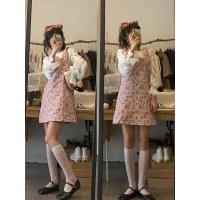 婕秘2021春秋新款日系甜美气质衬衫吊带裙子时尚炸街两件套装女