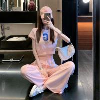 婕秘春夏赫本风小个子搭配显高阔腿裤休闲运动洋气时尚上衣两件套装女