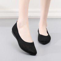 婕秘老北京布鞋女2021春夏新款时尚飞织透气网鞋舒适软底尖头妈妈单鞋