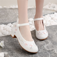 婕秘春夏秋老北京布鞋坡跟高跟旗袍工作鞋复古民族风单鞋高帮汉服绣花鞋