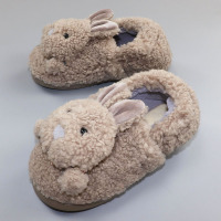 婕秘少女可爱卡通小兔子棉拖鞋加绒加厚保暖秋冬天包跟棉鞋女士月子鞋