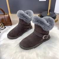 婕秘加绒加厚雪地靴女短靴2021秋冬季新款平底棉鞋保暖鞋女鞋短筒靴子