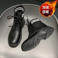 婕秘马丁靴女春秋英伦风单靴2021年新款女鞋韩版百搭黑色厚底短靴