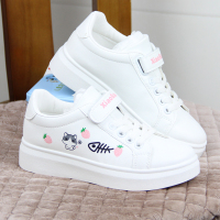 婕秘女童小白鞋运动儿童休闲鞋春秋季12中大童透气网面板鞋15岁小学生