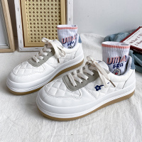 婕秘小白鞋女ins潮2022春秋季新款松糕厚底增高大头港风面包休闲板鞋