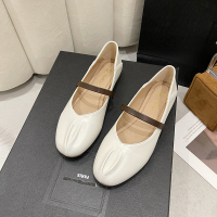 婕秘单鞋女平底2022年新款春季浅口圆头软底豆豆鞋一字带晚晚风温柔鞋