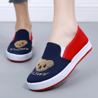 婕秘懒人帆布鞋女一脚蹬透气软底学生帆布鞋女老北京布鞋女鞋女平底鞋