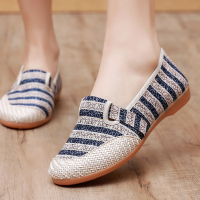 婕秘春夏新款老北京布鞋女鞋浅口软底中老年妈妈鞋民族风女士休闲布鞋