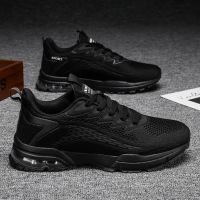 婕秘向槐春季男鞋网面透气篮球运动鞋黑色气垫减震韩版跑步鞋潮鞋