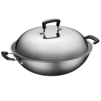 爱仕达(ASD)炒锅平底铁锅家用大容量40CM铸铁炒菜锅无涂层不易锈双耳锅CF40E1Q