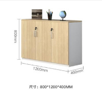 泽译家具(ZEYI FURNITURE)木质三门储物柜文件柜简约现代带锁小柜子员工办公柜办公柜子矮柜ZY-02M