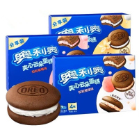 奥利奥夹心云朵蛋糕香草牛乳味夹心云朵蛋糕粒粒桃桃味4枚装88g*2