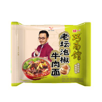 统一巧面馆老坛泡椒牛肉(红油)味面