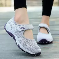 夏季中老年透气网鞋妈妈鞋50中年妇女鞋软底老人鞋60岁防滑奶奶鞋