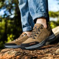 迪鲁奥(DILUAO)休闲新款男鞋徒步鞋休闲户外鞋登山鞋防水防滑爸爸鞋实心底舒适悦舒锐老人鞋ABCYEEF