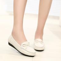 旺奈(WANGNAI)妈妈鞋真皮软底休闲皮鞋女式单鞋豆豆鞋平底舒适中年大码女鞋中老年人鞋子牛皮平跟