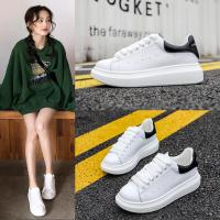 迪鲁奥(DILUAO)2021秋季新款真皮小白鞋女厚底透气松糕鞋百搭大码品牌一男一女情侣高版本麦崐女鞋