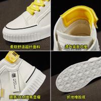 迪鲁奥(DILUAO)真牛皮高帮小白鞋女2021春秋季新款百搭学生万1斯板鞋休闲运动平底潮鞋