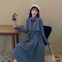 长袖连衣裙女春季日系初恋裙2021韩版森系长裙复古收腰桔梗裙恋泽芯