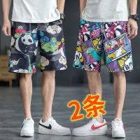夏季居家休闲印花沙滩裤男短裤宽松大码五分裤大裤衩男士恋泽芯