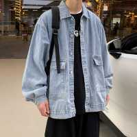恋泽芯春秋季牛仔夹克男韩版百搭学生休闲外套港风ins潮流宽松帅气上衣