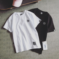 恋泽芯潮百搭字母短袖T恤夏季男装多色短t青少年学生t袖情侣装潮t男